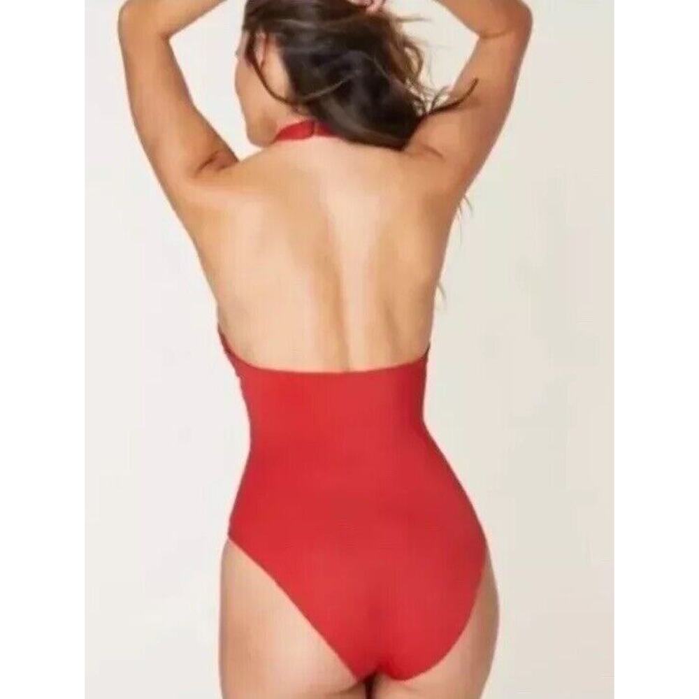 Andie Swim NWT “The Luzon” One Piece Swimsuit Chili Pepper Halter XL - Picture 2 of 5